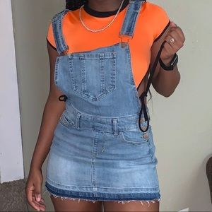 Overall mini skirt